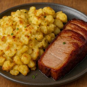 Truffade à la jeune tomme et porc confit