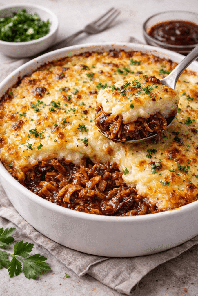 Hachis parmentier de bœuf et canard aux petits légumes